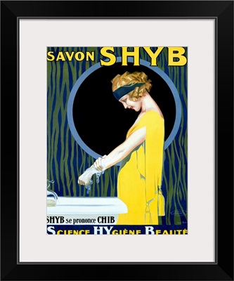 Savon Shyb, Soap,  Vintage Poster, by Rene Lelong