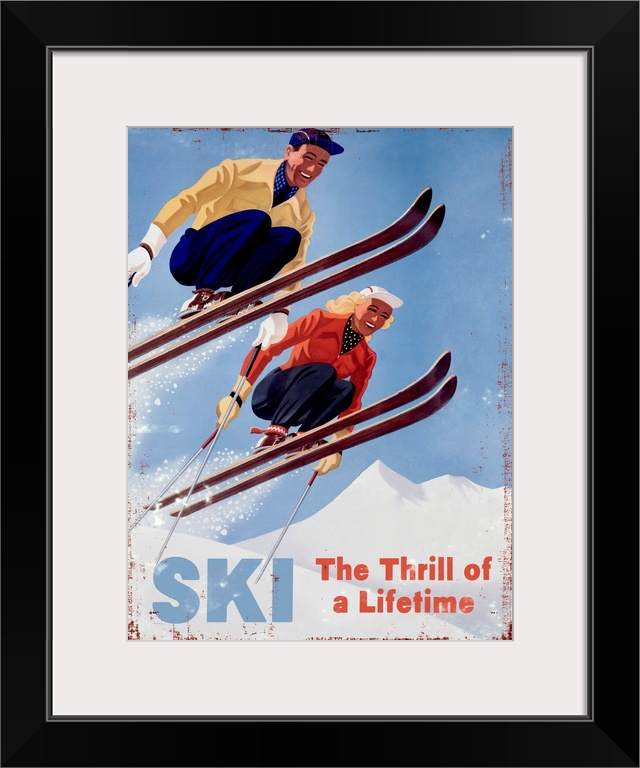 Ski The Thrill of a Lifetime Vintage Advertising Poster