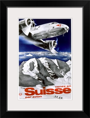 Swiss Airways, Venez en Suisse, Vintage Poster