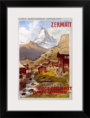 Swiss Alps, Zermatt, Matterhorn, Vintage Poster, by Anton Reckziegel