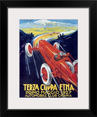 Terza Coppa Etna, Auto Road Rally, Vintage Poster, by Franco Codognato