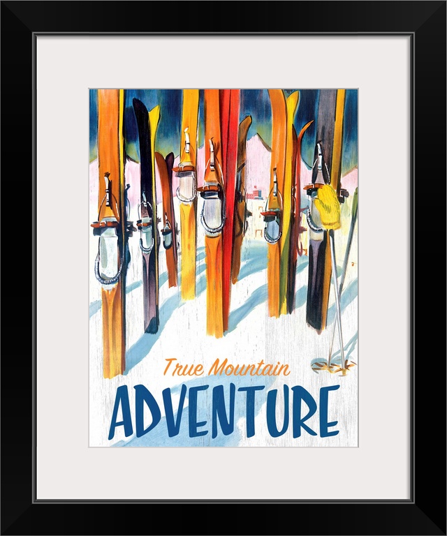 True Mountain Adventure Vintage Advertising Poster