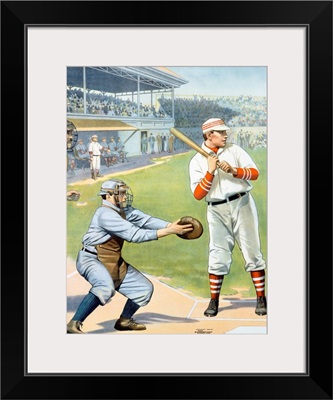 US Baseball at the Plate, Vintage Poster