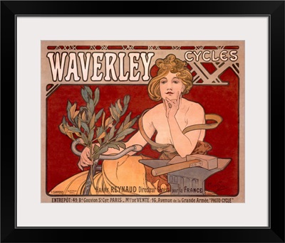 Waverley Cycles, Vintage Poster, by Alphonse Mucha