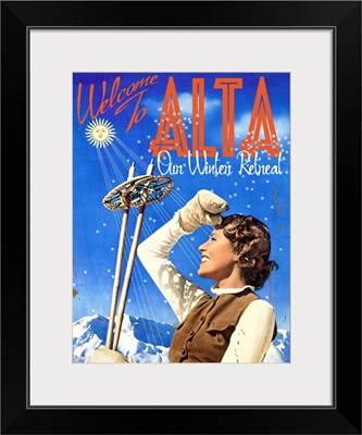 Welcome To Alta Vintage Advertising Poster