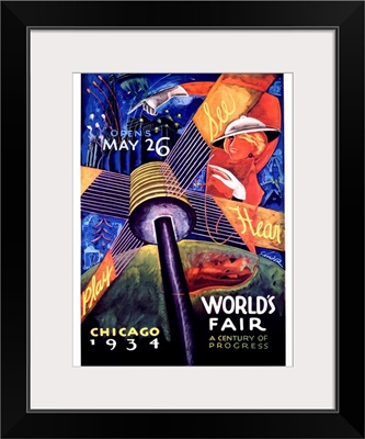 Worlds Fair Chicago, 1934, Vintage Poster, by Sandor