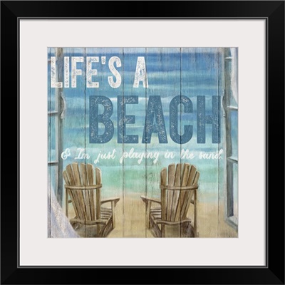 Life's A Beach Weathered Wood Sign