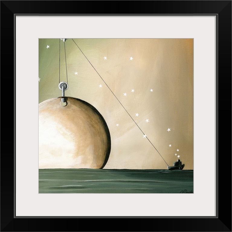 Whimsical contemporary painting using soft subtle colors and dreamlike themes.