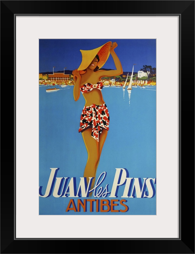 Vintage travel advertisement for Antibes.