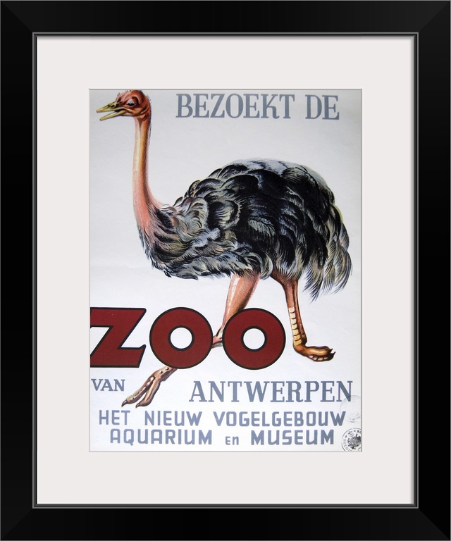 Vintage poster advertisement for Antwerp Zoo.