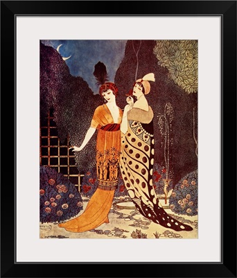 Barbier Two Ladies Under the Crescent Moon
