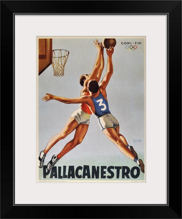 Vintage poster artwork for Pallacanestro Basketball.