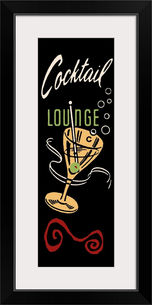 Vintage stylized cocktail advertisement.