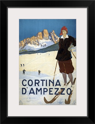 Cortina d'Ampezzo - Vintage Travel Advertisement