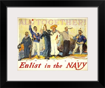 Enlist In The Navy - Vintage Propaganda Poster