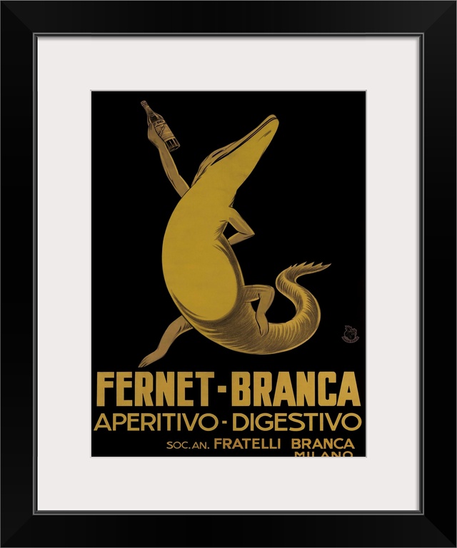 Vintage advertisement artwork for Fernet Branca.