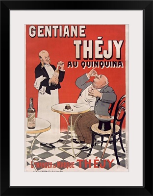 Gentiane Thejy au Quinquina - Vintage Wine Advertisement