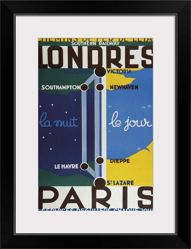 Vintage poster advertisement for Londres Paris.