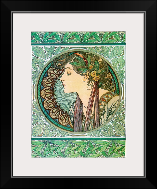 Art Nouveau Illustration of a Woman Vintage Poster Artist