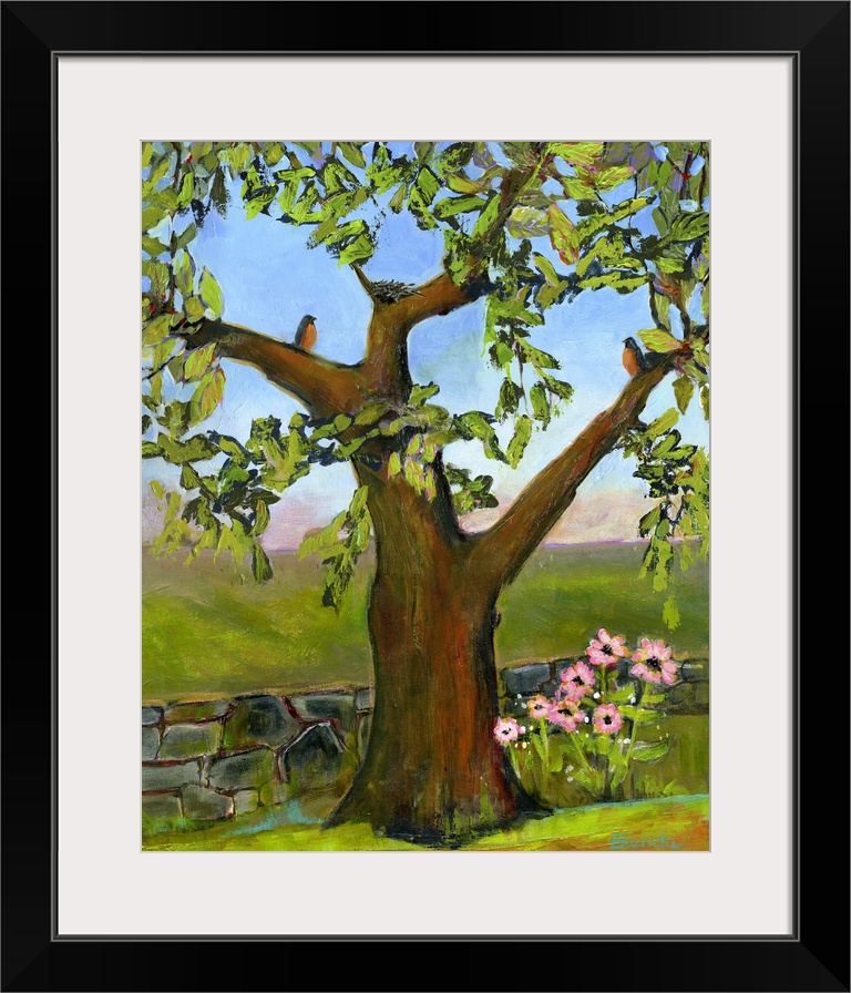 Lighthearted contemporary painting of a tree.