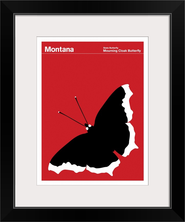 State Posters - Montana State Butterfly: Mourning Cloak Butterfly