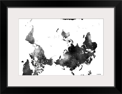 Upside Down Map Of The World BW I