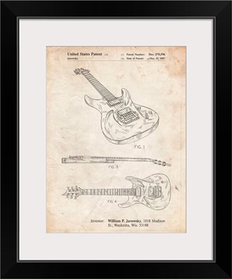 Vintage Parchment Ibanez Pro 540RBB Electric Guitar Patent Poster