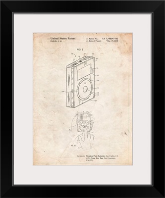 Vintage Parchment Ipod Click Wheel Patent Poster