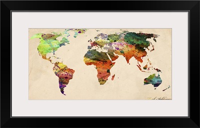 Watercolor Map Of The World