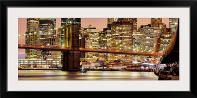 Brooklyn Bridge And Lower Manhattan Panoramic View