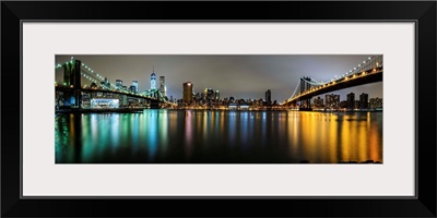 Brooklyn Bridge And Manhattan Bridge Panoramic View
