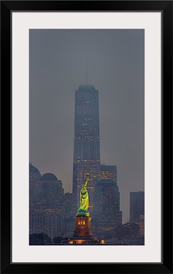 Freedom Tower And Statue Of Liberty