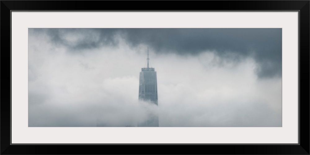 Freedom Tower Panoramic View Among Clouds