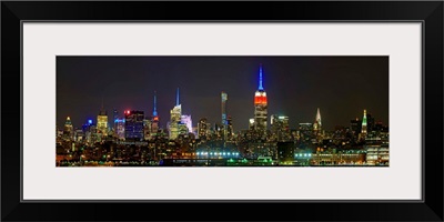 Manhattan Skyline View From Jerey City At Night