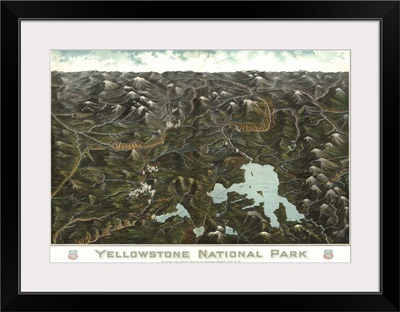 Vintage map of Yellowstone National Park