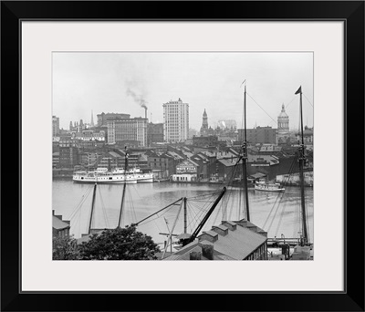Vintage photograph of Baltimore, Maryland, from Federal Hill