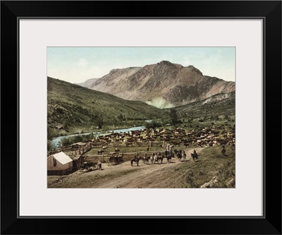 Vintage photograph of Cowboys on the Cimarron River, Colorado