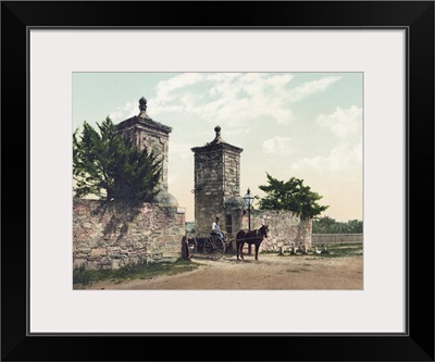 Vintage photograph of Old City Gate, St. Augustine, Florida