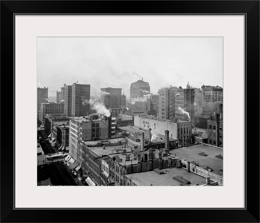 Vintage photograph of The Heart of Chicago, Illinois