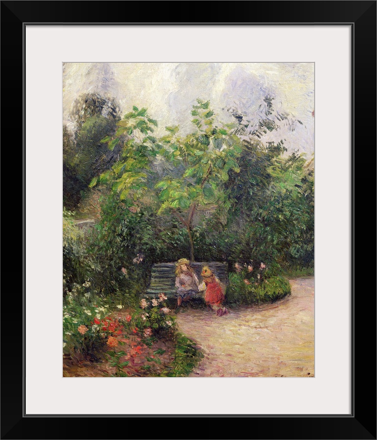 XIR34141 A Corner of the Garden at the Hermitage, Pontoise, 1877 (oil on canvas)  by Pissarro, Camille (1831-1903); 55x46 ...