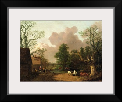 A Landscape with Figures, Farm Buildings and a Milkmaid, c.1754-6