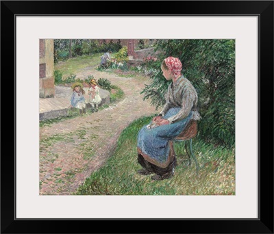 A Servant Seated in the Garden at Eragny, 1884