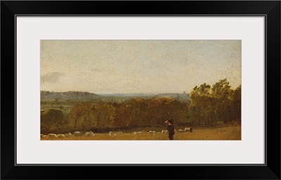 A Shepherd in a Landscape looking across Dedham Vale towards Langham,