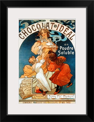 Advertising Poster By Alphonse Mucha For Chocolate Ideal
