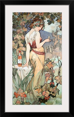 Advertising Poster By Alphonse Mucha For Cognac Bisquit, Dubouche, 1899
