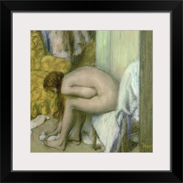 XIR32733 After the Bath, Woman Drying her Left Foot, 1886 (pastel on cardboard)  by Degas, Edgar (1834-1917); 54.3x52.4 cm...