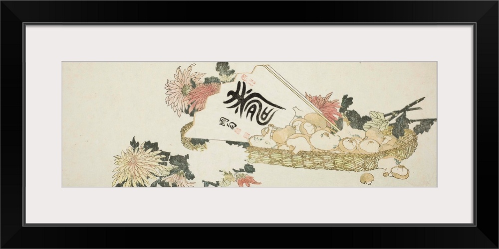 An Autumn Gift, colour woodblock print; surimono.