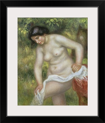 Bather Drying Herself With A White Cloth