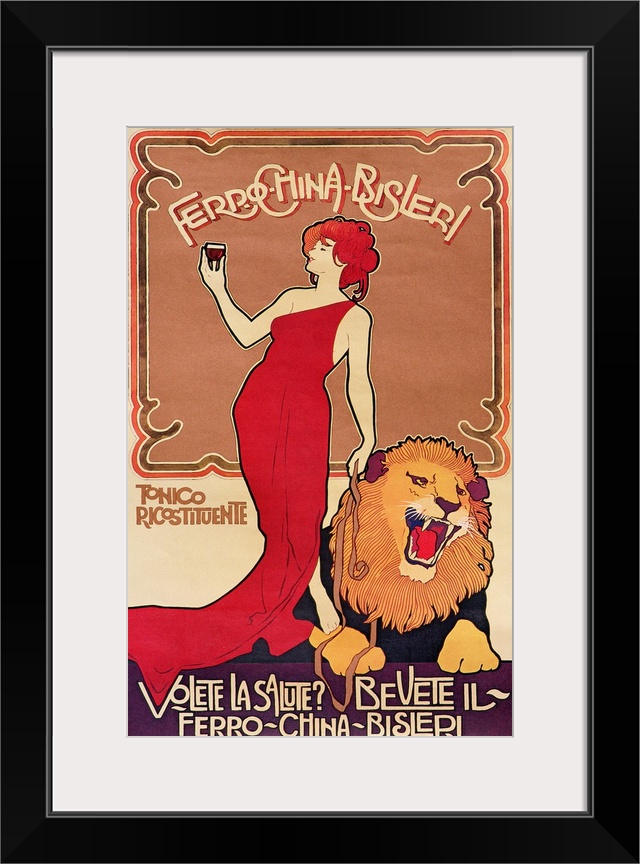 BAL130574 Poster advertising 'Bislieri Liqueur' 1904 (litho); Private Collection;  out of copyright.possible copyright res...