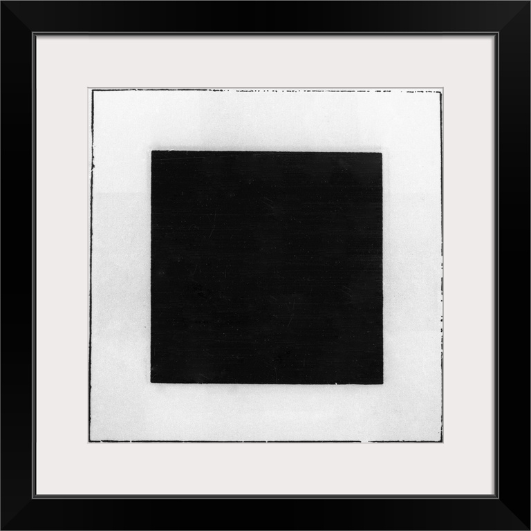 A reproduction of "Black Square" by Kasimir Malevich from the collection of the State Tretyakov Gallery.